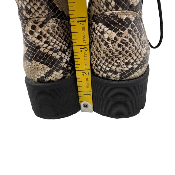 MIA Miki Snake Print Combat Boots Womens 6 Lace Up Faux Leather Lug Sole Grunge - Picture 6 of 12